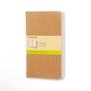 MOLESKINE NWT 3pk narrow rules journals 5x9.25 -tan